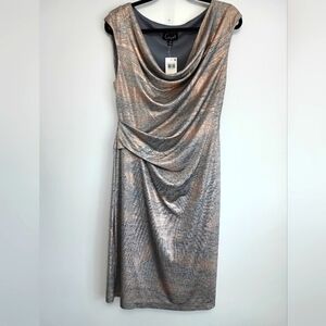 Gorgeous Metallic Cow Neck Dress